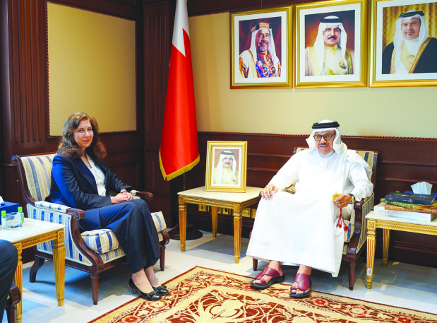 <p>Foreign Minister Dr Abdullatif Al Zayani received Egyptian Ambassador Reham Khalil at the ministry’s headquarters. </p><p>They reviewed the longstanding ties between Bahrain and Egypt, highlighting the steady growth of co-operation across various domains. </p><p>They discussed strategic means to further strengthen bilateral frameworks and expand partnerships to serve the shared interests of both nations. </p><p>They also exchanged views on regional and international developments.</p>